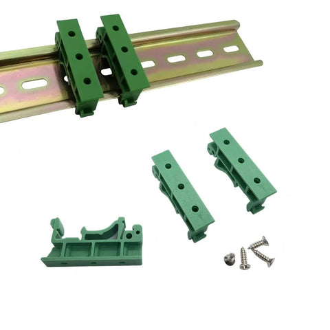 Fifteen Sets PCB DIN Rail Mounting Brackets with Screwdriver for 35mm C45 and 15mm Rails, Circuit Board Holder Clip, shown with screws.