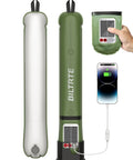 Inflatable 24 Inch Solar Camping Lantern Must Have With Magnetic LED Tube Light USB C 4000mAh Phone Charger Green