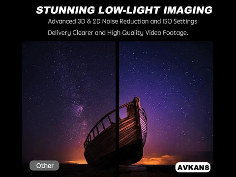Low-light imaging comparison with AI Auto Tracking 6 Camera PTZ Live Streaming System's advanced noise reduction.