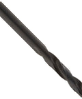 Close-up of a single drill bit from the 159 Series 60-Piece Short Length Drill Bit Set HSS With Black Oxide Finish, 135-Degree Split Point.