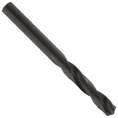 Close-up of a single drill bit from the 159 Series 60-Piece Short Length Drill Bit Set HSS With Black Oxide Finish, 135-Degree Split Point.