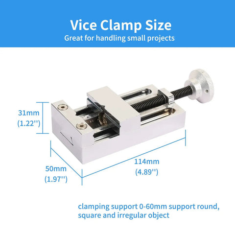 DIY Friendly Mini Power Milling Machine For Wood Metal And Plastic Hobbyists Desktop Milling Tool Vice Clamp Size Details