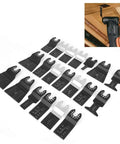 All Purpose Oscillating Tool Blade Kit, 20 Piece High Carbon Steel Set for Cutting Plastic, Wood and Soft Metals displayed