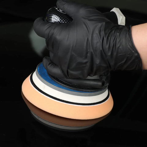 Using Six Piece 6 Inch Buffing Polishing Pad Kit With Sponge And Wool For Car Buffing on 5 Inch Backing Plate