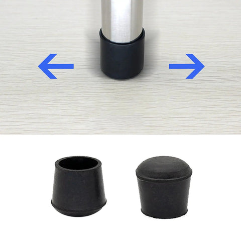 Black flag pole caps displayed with steel poles for the Eight Piece Color Guard Weight Anchor Set Featuring Sturdy Flag Pole Caps.