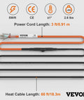 Self Regulating Pipe Heating Cable 60 Feet 5W Per Foot Heat Tape For Freeze Protection Keeps PVC Metal And Plastic Pipes From Freezing 120V Ideal For Outdoor Hoses Basements Valves And Drains