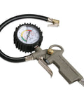 Heavy Duty Tire Inflator With 0-220 PSI Dial Gauge Durable Rubber Hose And Quick Coupler Precision Tire Pressure Tool For Cars Motorcycles And Bikes