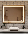 Glow 36 Inch By 28 Inch Rectangular Frameless Mirror With Dual Mounting Hardware No Fuss Easy Install Horizontal Or Vertical Mounting