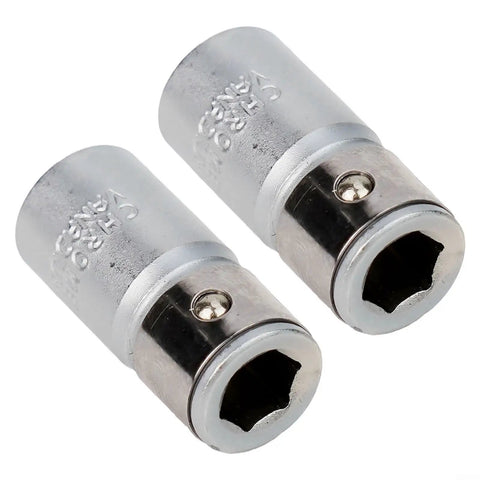 Hex Shank Socket Bit Adapter Set From One Quarter Inch Square Drive To One Quarter Inch Hex 2 Pack Chrome Vanadium Steel