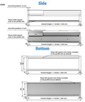 40 Inch Fully Enclosed Linear Rail Slide Table With Protective Cover Dust Proof Shield Double Rail Motion Stage 1000mm Stroke Ball Screw Guide For CNC Woodworking And Metalworking Projects side and bottom dimensions drawing