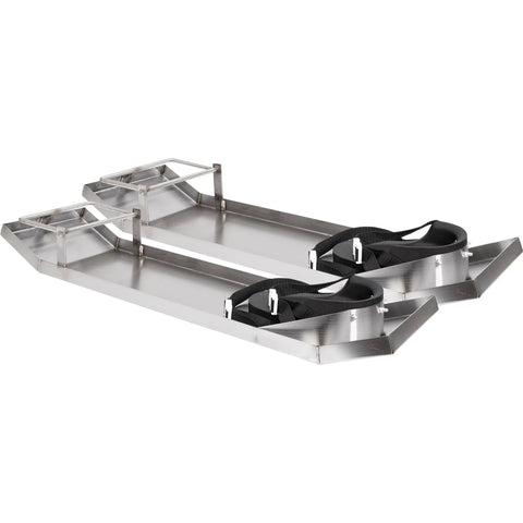 Stainless Steel Kneeboard For Concrete Work With Built In Toe Brackets And Knee Pads Contractor Grade Durable Sliders