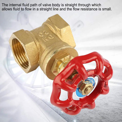 Three Quarter Inch Brass Gate Valve Threaded DN20 Manual Two Way On Off Valve for Water Oil Gas Steam Applications with Red Handle