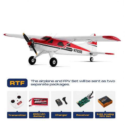 800mm De Havilland Beaver RC Airplane RTF With Gyro 4 Channel 2.4GHz Ready To Fly Complete Pack with accessories