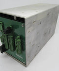 Mox12 P3509 B Switching Power Supply 42 to 58 V DC Input, 15 or 24 V DC Output, Choice of 1A, 2A, or 10A, Rugged Industrial Power Module for Tough Electronics, metal housing with green terminal board