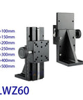 Motorized Rotary Positioning Stage Z LWZ60 Long Stroke 100 to 500 mm with Dovetail Groove Linear Slide, side view