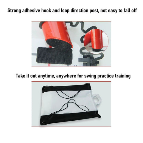 Image of Dope Golf Swing Trainer Practice Mirror With Acrylic Build For Outdoor Use Setup Training Aid, featuring adjustable hook and loop fasteners.
