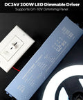 24V 200W UL Listed Dimmable Power Supply With 0 To 10V And Triac Dimming Waterproof IP67 Outdoor LED Driver for IP68 Dimming LED Strip Lights