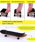 24 Pack Foam Grip Tape for Fingerboards 38x110mm Anti Slip PU Foam showing non-slip surface on mini skateboards