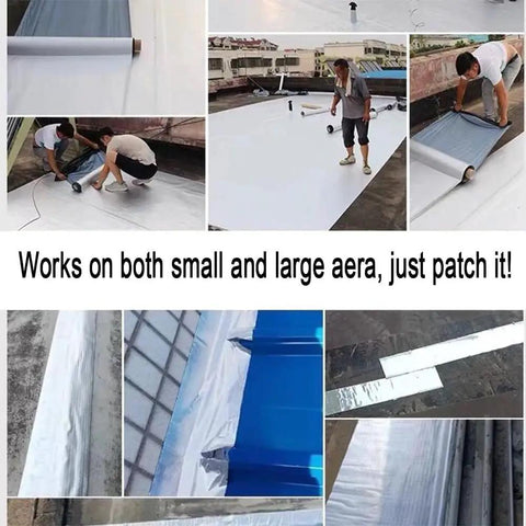 Heavy Duty Self Adhesive Roofing Tape For Fixing Shingles And Rv Leaks Pro Grade Waterproof Bitumen Underlayment Roll applied on various surfaces.