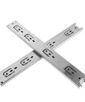 Stainless Steel Drawer Slides For Bathrooms And Kitchens, 2 Pack, Smooth Silent Three Section Rail System, Side Mount, Universal Fit For Pantry Cabinets