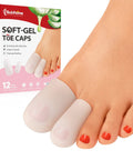 Silicone Toe Protectors Set 12 Pack Gel Toe Sleeves With Aloe Vera Essential Oils for Pain Relief on toes with box