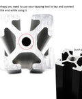 40 Series 4040 Aluminum Extrusion Hinge Pivot Joint Kit With Two Handles And Wrenches, Zinc Alloy Pivot Brackets For 40X40 Profiles, Heavy Duty Corner Connectors, Easy Mount Hardware For DIY Makers And Projects showing tapped end hole