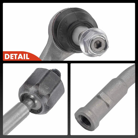 Front Inner And Outer Tie Rod End Kit Replacement For Audi A4 A5 S5 Quattro Models To Fix Uneven Tire Wear And Keep Your Steering Tight And Responsive 2017 2018 2019 2020 2021 2022 2023 close-up metal steering linkage parts
