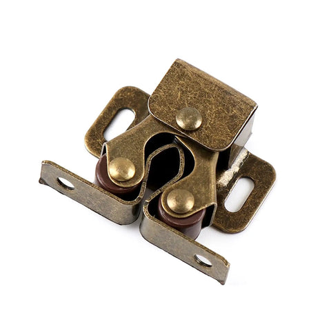 Five Pack Double Roller Door Catches For Cabinets And Cupboards With Screws Bronze Finish Mounting Hardware