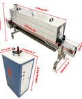 Heavy Duty Steam Bottle Sleeve Label Shrinking Machine With 5.6FT Heat Tunnel And 24KW Generator side view with dimensions.