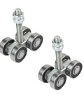 Heavy Duty 4 Wheel Trolley Assembly Rollers With Rust Resistant Galvanized Body High Carbon Steel Core, detailed view of casters.