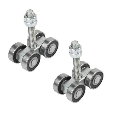 Heavy Duty 4 Wheel Trolley Assembly Rollers With Rust Resistant Galvanized Body High Carbon Steel Core, detailed view of casters.