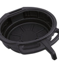 Heavy Duty 10L Oil Drain Pan With Big Capacity Black PP Plastic For Car Lube Job showing spill-proof design and handles.