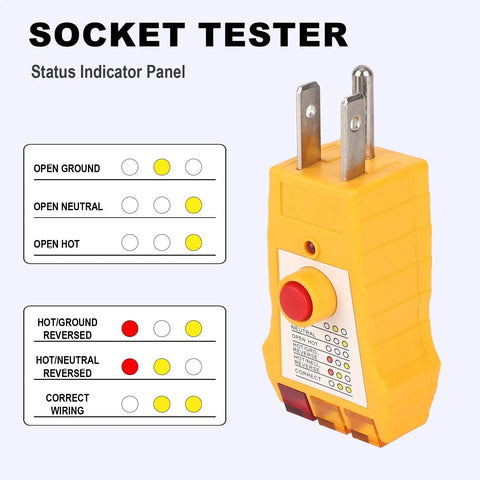 Socket tester with status indicator panel for All-in-One Grounding Tester Kit With GFCI Outlet Checker And Conductivity Pen