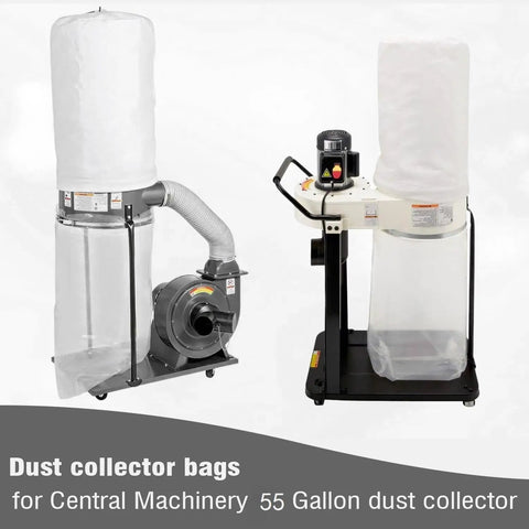 55 Gallon Dust Collector Bags 6 Pack One Sided 3.5 Mil Clear Poly 31x40 Inches on Central Machinery dust collectors