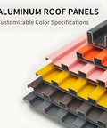 Top-Shelf Heavy-Duty Insulated Aluminum Corrugated Roofing Panels 100 Pack 6.5 Foot Long in vibrant colors stacked.