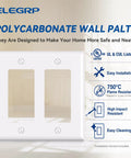 2-Gang Decorator Wall Plate Cover Glossy White, Standard Size 4.53 Inches High By 4.57 Inches Long, UL Listed, Features