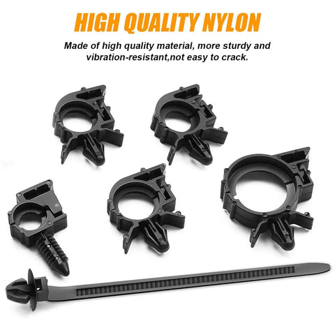 60 Piece All In One Car Wire Loom Harness Routing Clips Kit 6 Size Assortment Durable Nylon Universal Clips