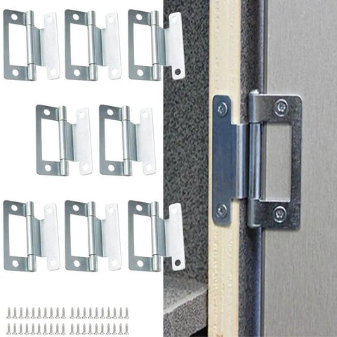 Heavy Duty Steel Crank Flush Hinge For 15 To 19mm Door Thickness Caravans And Mobile Homes Zinc Plated Finish With Screws 50x23mm