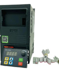 Plug And Play 380V Variable Frequency Drive Inverter For Three Phase Motors With Soft Start And RS485, 1.5KW Power, Easy Speed Control, Built Tough VFD Controller For Industrial Equipment, front view with control panel and cable
