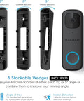 Doorbell Pro No Fuss 4MP Outdoor Video Door Camera For Smart Home Dual Band WiFi AD410 with stackable wedges for varied angles