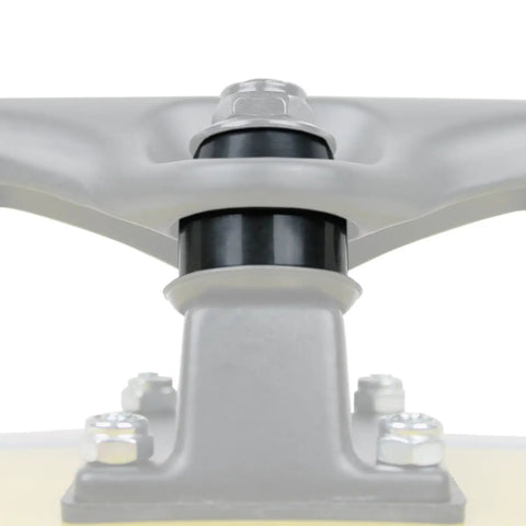 Close-up of Ultra Smooth Dope Colors Skateboard Longboard Truck Replacement Bushings in black color for 2 trucks USA Made