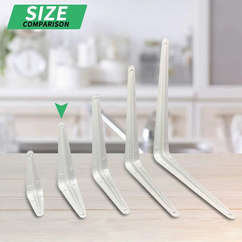 Beefy Heavy Duty White Metal 6 Inch L Shape Shelf Brackets 20 Pack Adjustable Floating Shelves Mounts With Screws size comparison