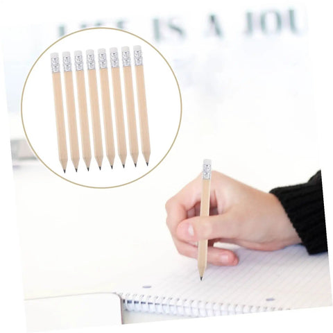 Bulk Golf Pencils 50 Pack With Erasers Graphite Wood Pencils For School Office And Art Projects Half Golf Pencils Kid Friendly Easy Sharpening Mess Free Writing shown with person writing on paper