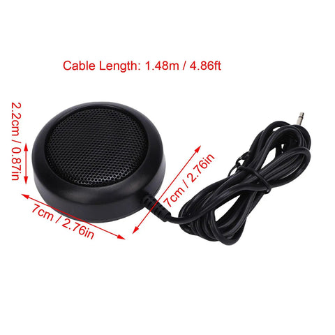 Tough 1W Car Radio External Speaker With 3.5mm Plug, Heavy Duty ABS Shell, compact size with cable, black mesh design