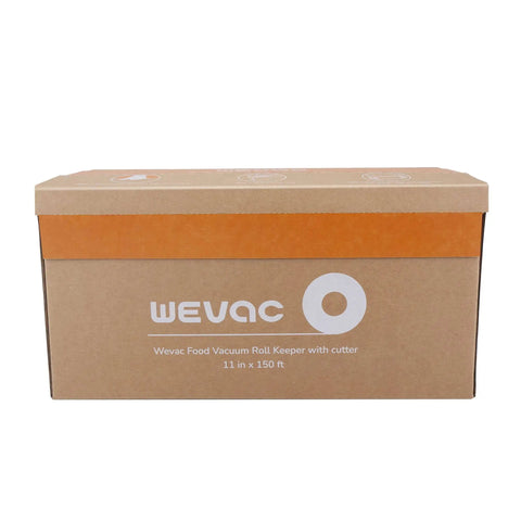 Front view of packaging box for 11 Inch by 150 Foot Vacuum Seal Roll with Cutter for Food Saver Storage BPA Free Commercial Grade.