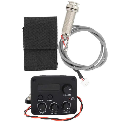 Three Band EQ Preamp Guitar Pickup System With LCD Display Piezo Pickup Volume Bass Middle Treble Knobs Easy To Use