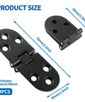 Built Tough As Nails Heavy Duty Folding Table Hinges Black Zinc Alloy Flip Pivot Hardware 4 Piece Kit With Mounting Screws showing product size 79x30mm.