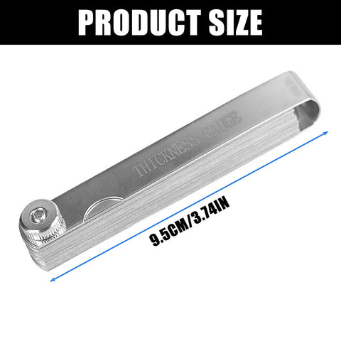 High Precision Guitar Feeler Gauge Set, 32 Stainless Steel, 0.0008 To 0.040 Inch, 9.5cm size, dual scales visible