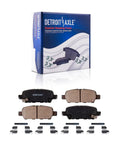 Street Ready Brake Kit For Nissan Pathfinder Murano Infiniti QX60 And X35 2013 To 2021 Front Rotors 12.60 Inches And Rear Rotors 12.13 Inches With Ceramic Brake Pads, showing ceramic pads and packaging.