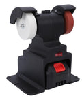 Aramox Mini Bench Grinder Polisher With Dual 4000Mah Batteries, compact tool with two polishing wheels for metal finishing.